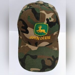 John Deere Green Camo Baseball Cap Hat Embroidered logo camouflage